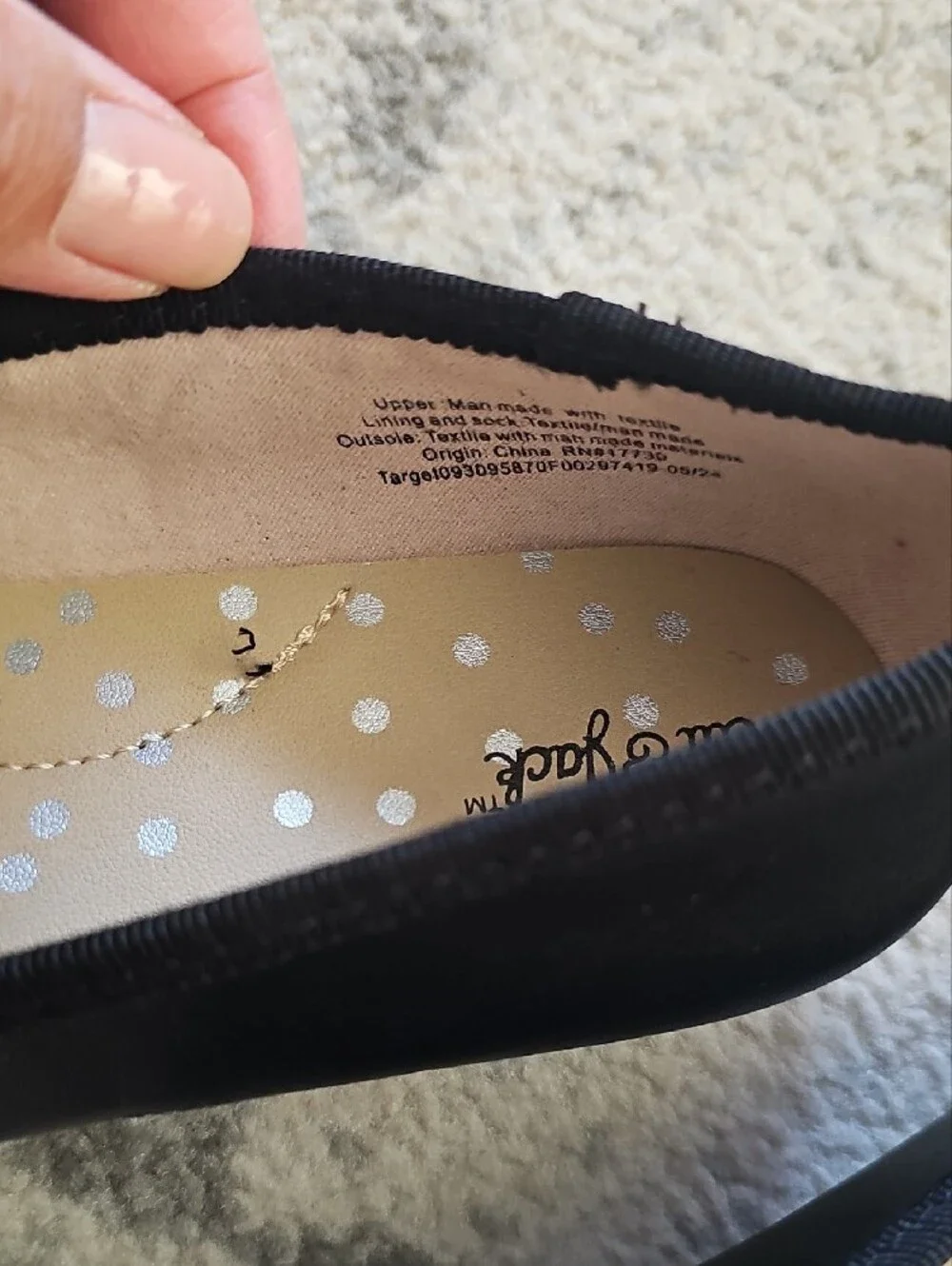 Cat & Jack Black Bow Ballet Flats for Girls
